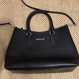 Michael Kors Austin Black Satchel in Black pebble leather
